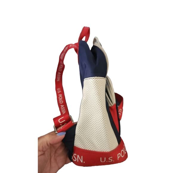 U.S. Polo Assn. Red White Blue Backpack - Logo Straps & Patch - Pre-Owned - Picture 6 of 7
